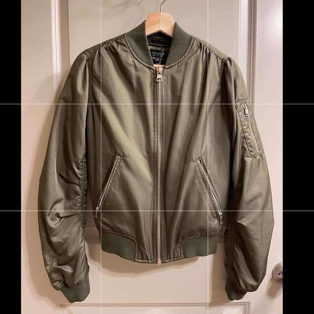 Top shop bomber jacket in olive
